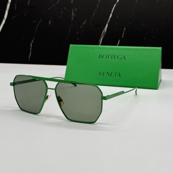 NEW BOTTEGA VENETA BV1012S 006 UNISEX GREEN AVIATOR BOTTEGA VENETA SUNGLASSES main image 4